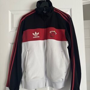 Miami Heat Adidas Black, White, and Red Track Jacket